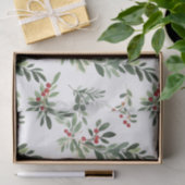 Papier Mousseline Festif Noël Foliage Aquarelle Style Vacances (Cadeau)