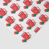 Papier Mousseline Festif Red Cocoa Cup Motif Fête Tissu Papier (Détail)
