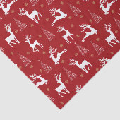 Papier Mousseline Festif Red White Reindeer Noël Arbre de Noël (Détail)