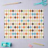 Papier Mousseline Festif Retro Pastel Diamond Motif (Artisanat)