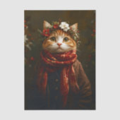 Papier Mousseline Festif rustique Kitten, manteau et écharpe ED7L Dé (Recto)