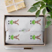 Papier Mousseline Festif Vert Et Or Kasky Reindeer de Noël (Cadeau)