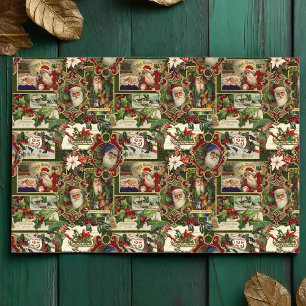 Papier Mousseline Festif Vintage Noël Ephémère Collage-Green