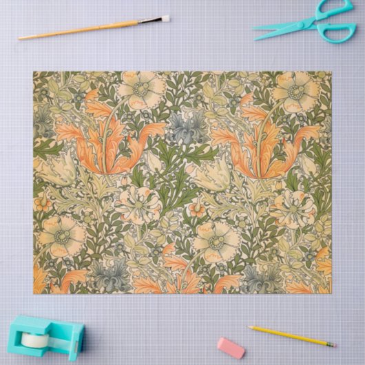Papier Mousseline Festival de fleurs de William Morris Spring Compto (Artisanat)