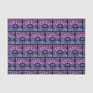 Papier Mousseline Festival Dream Vintage Retro Rose-Bleu + noir