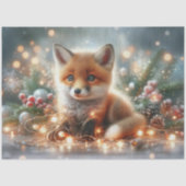 Papier Mousseline Festive Baby Fox Vacances Lumières Découpage (Recto)