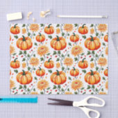Papier Mousseline Festive Fall Pumpkins and Chrysanthemums (Artisanat)