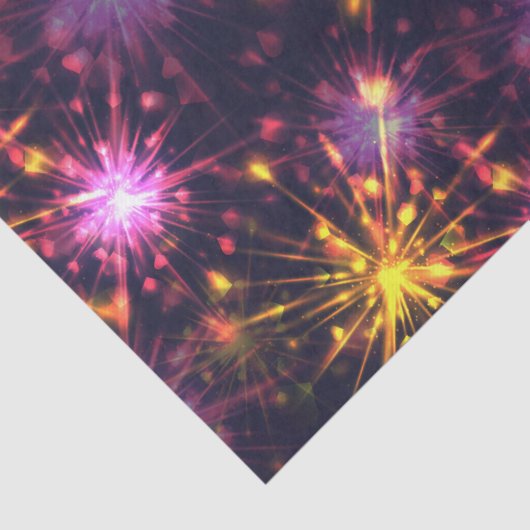 Papier Mousseline Festive feux d'artifice des coeurs (Détail)