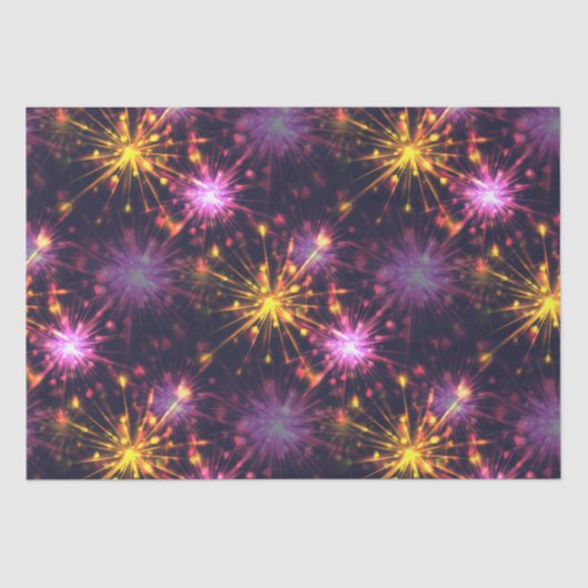 Papier Mousseline Festive feux d'artifice des coeurs (Recto)