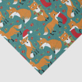 Papier Mousseline Festive Foxes mignonne à motif Noël (Détail)