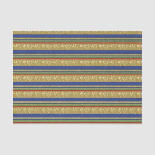 Papier Mousseline Festive Gold Stripes vacances (Recto)