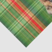 Papier Mousseline Festive Green Plaid German Shepherd Dog Christmas (Détail)