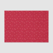 Papier Mousseline Festive main tiré rouge rose Polka point Noël (Recto)
