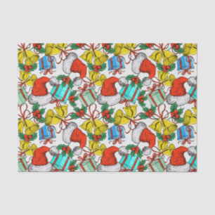 Papier Mousseline Festive Noël cloches Casquettes et cadeaux