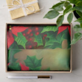 Papier Mousseline Festive Noël Rouge Poinsettia Fleurs (Cadeau)