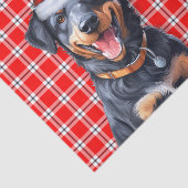 Papier Mousseline Festive Red Plaid et Beauceron Chien Noël (Détail)