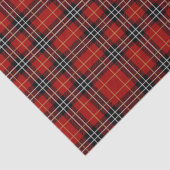 Papier Mousseline Festive Rouge et Noir Plaid Motif Noël (Détail)