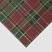 Papier Mousseline Festive Rouge, Vert et Or Cosy Noël Plaid (Détail)