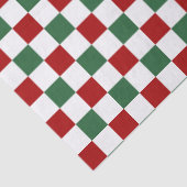 Papier Mousseline Festive rouge vert Motif vérifié (Détail)