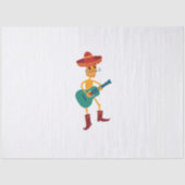 Papier Mousseline Festive Skeleton Guitar Player (Recto)