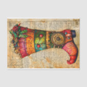 Papier Mousseline Festive Stocking Steampunk Vibe BL4 Découpage (Recto)