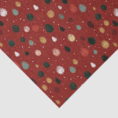 Papier Mousseline Festive Winter Snowflake Pattern in Red & Gold (Détail)