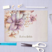 Papier Mousseline Fête Aquarelle Boho Rose Fleurs Élégant (Artisanat)