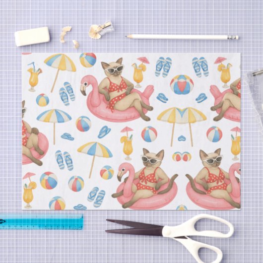 Papier Mousseline Fête au bord de la piscine pour les amoureux de ch (Artisanat)