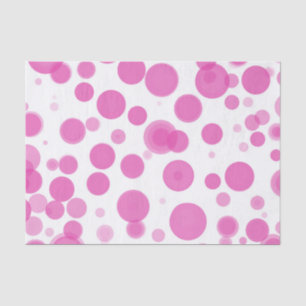 Papier Mousseline Fête Bulles Rose Moderne & Points Blancs