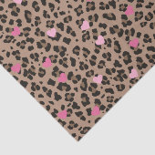 Papier Mousseline Fête Cœur de Léopard et Rose (Détail)
