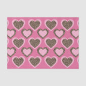 Papier Mousseline Fête Cœurs de Léopard Rose (Recto)