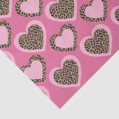 Papier Mousseline Fête Cœurs de Léopard Rose (Détail)