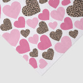 Papier Mousseline Fête Cœurs Léopard et Rose (Détail)