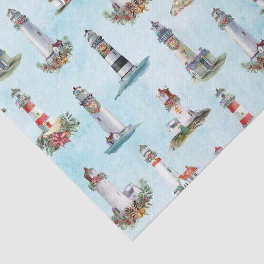Papier Mousseline Fête côtière phares nautiques Bleu (Détail)