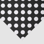 Papier Mousseline Fête d'anniversaire à pois noirs et blancs (Détail)