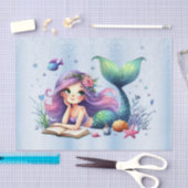 Papier Mousseline Fête d'anniversaire aquarelle Sirène Mer Vie migno (Artisanat)