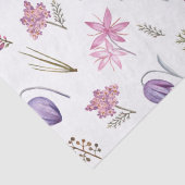 Papier Mousseline Fête d'anniversaire bébé fleurs rose violet modern (Détail)