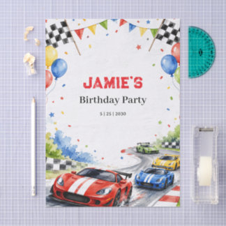 Papier Mousseline Fête d'anniversaire de voiture de course Sports Ga
