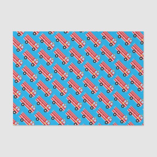 Papier Mousseline Fête d'anniversaire du camion d'incendie (Recto)