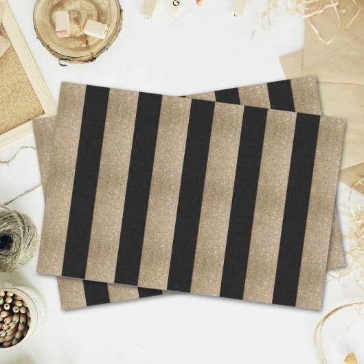 Papier Mousseline fête d'anniversaire en or noir géométrique chic