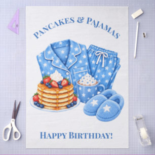 Papier Mousseline Fête d'anniversaire garçon Gaufres et Pyjamas