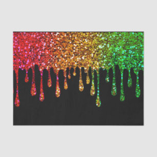 Papier Mousseline Fête d'anniversaire Glam Rasta Arc-en-ciel Paillet