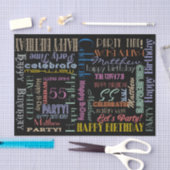 Papier Mousseline Fête d'anniversaire ! NOM et âge de la fontographi (Artisanat)