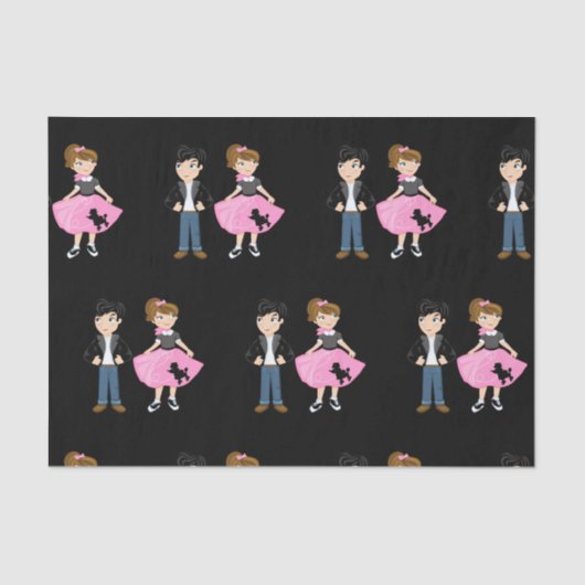 Papier Mousseline Fête d'anniversaire Retro Sock Hop (Recto)