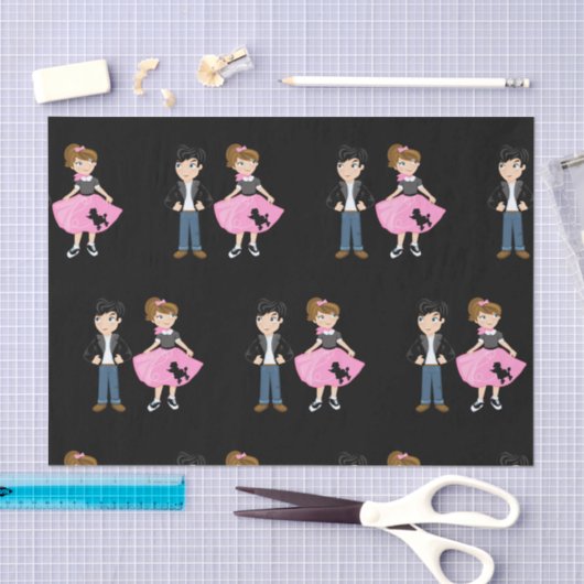 Papier Mousseline Fête d'anniversaire Retro Sock Hop (Artisanat)