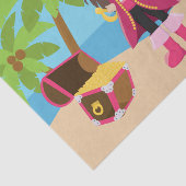 Papier Mousseline Fête d'anniversaire rose de fille de pirate (Détail)