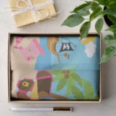 Papier Mousseline Fête d'anniversaire rose de fille de pirate (Cadeau)