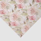 Papier Mousseline Fête de bébé Rose Blush Bois Rustique (Détail)