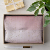 Papier Mousseline Fête de Bébé Rose Poudré Paillettes Or Confettis (Cadeau)