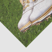 Papier Mousseline Fête de golf avec balle de golf et chaussures en v (Détail)